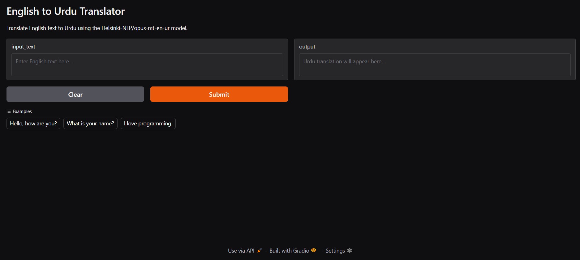 English To Urdu Translator